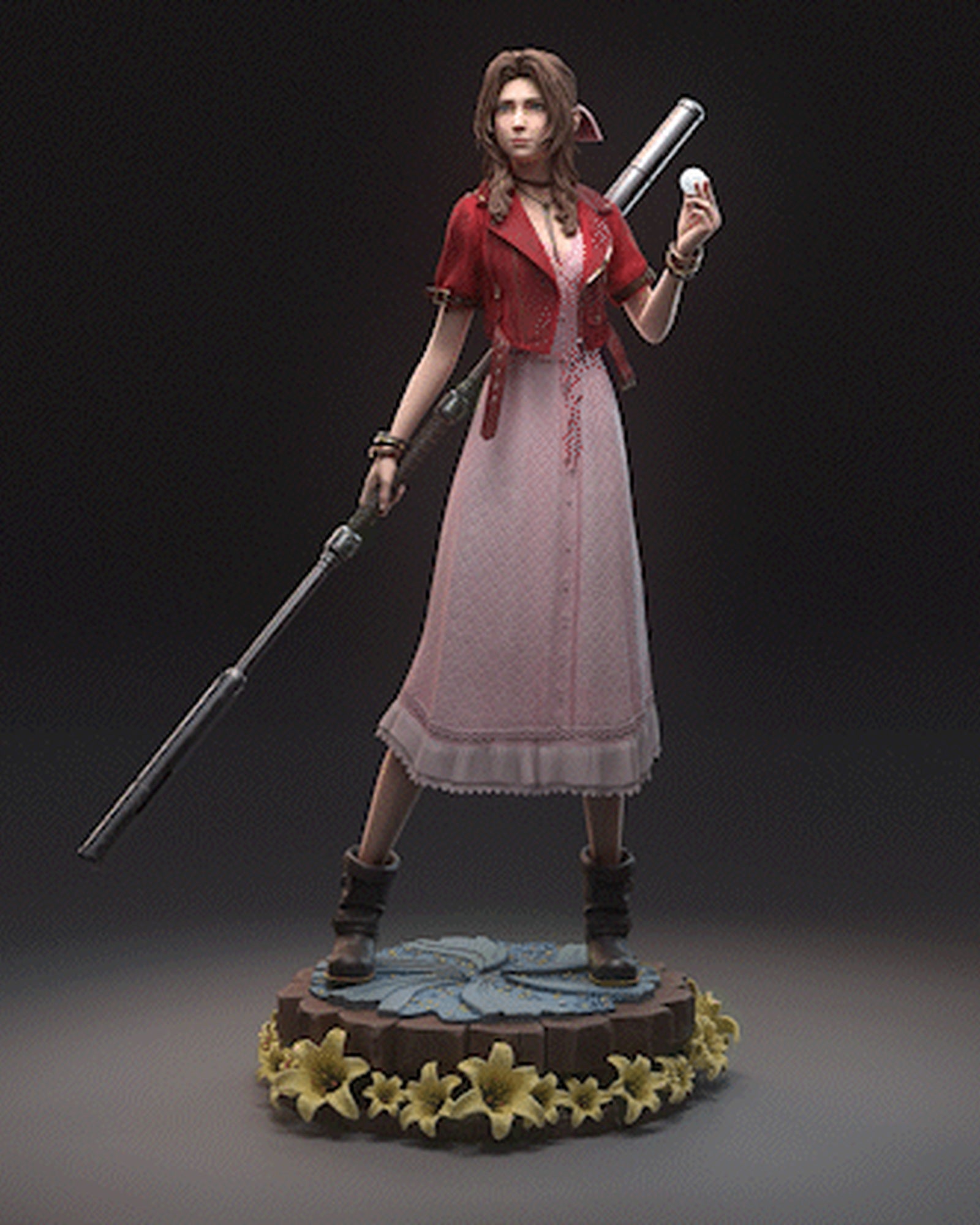 Aerith Gainsborough (Final Fantasy) resin figure by h3LLcreator — studio render 2