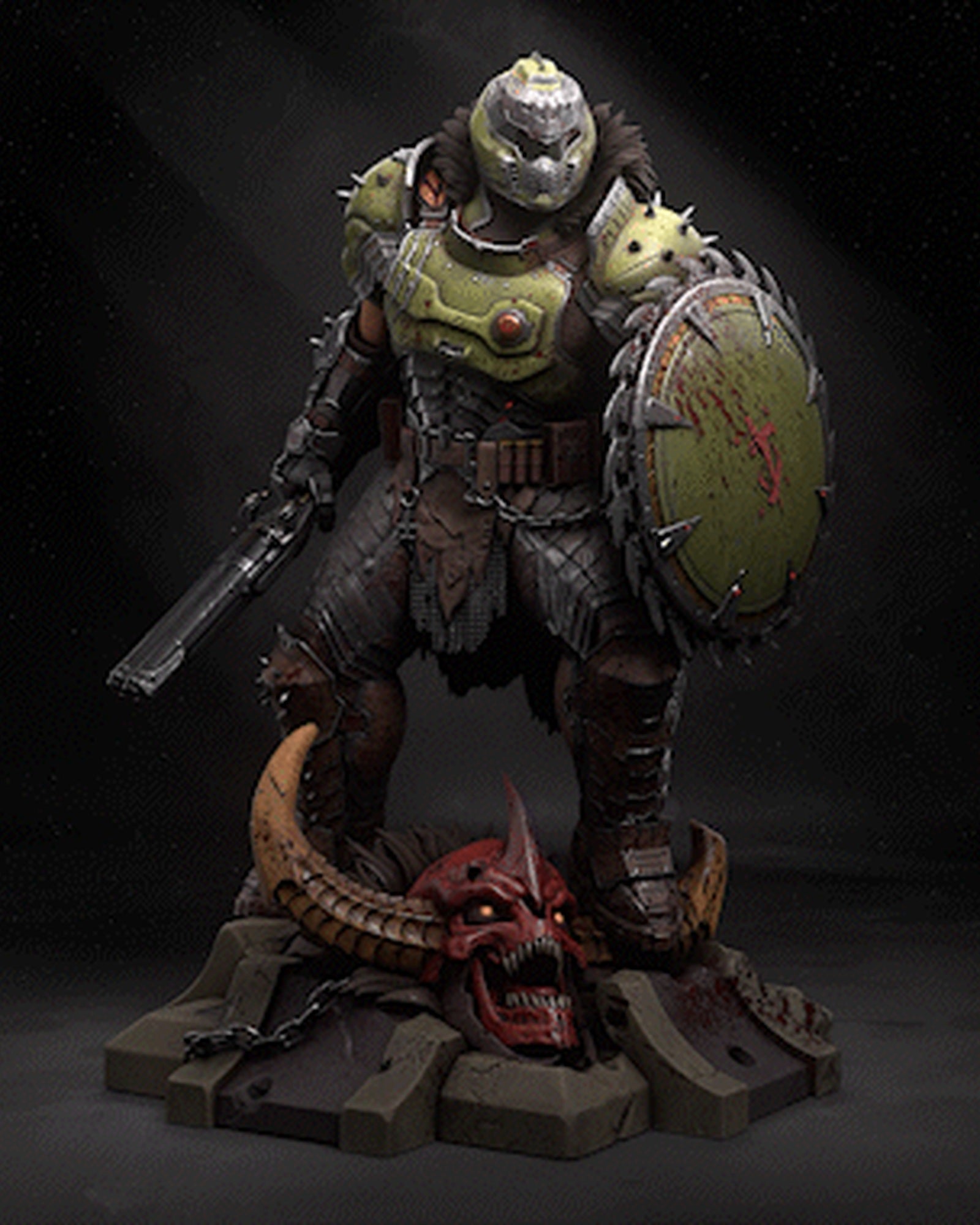 Doom Guy (Doom) resin figure by h3LLcreator — studio render 2