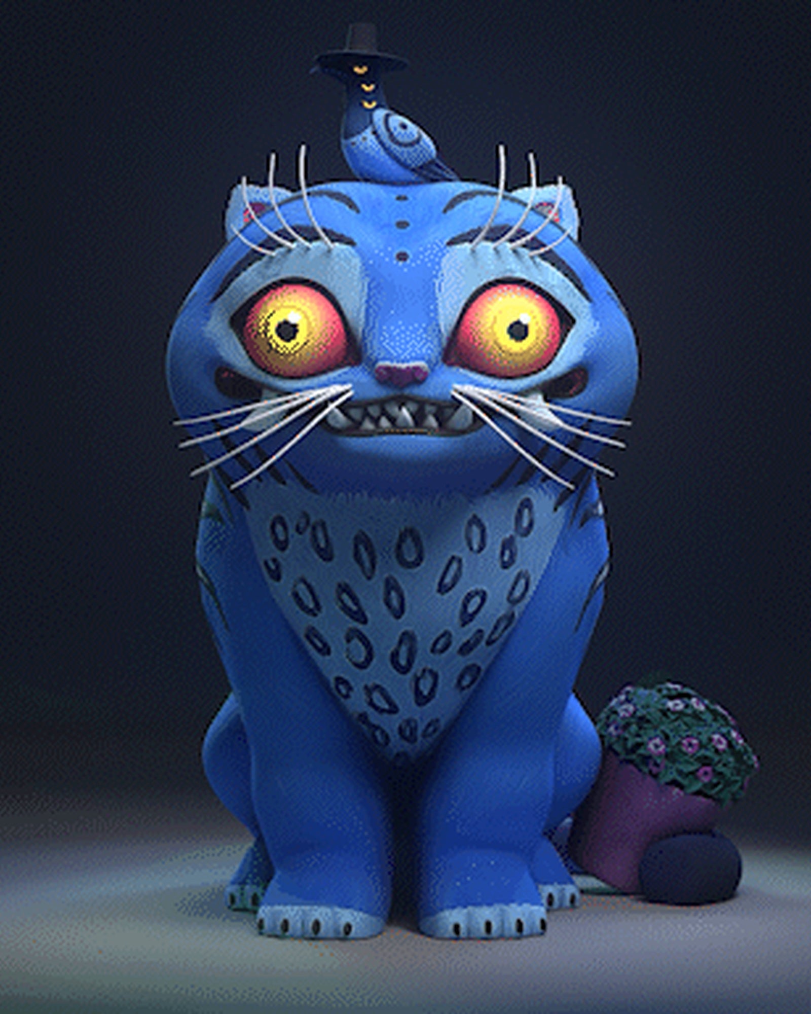 Derpy Tiger and Sussie (KPop Demon Hunters) resin figure by h3LLcreator — studio render 2