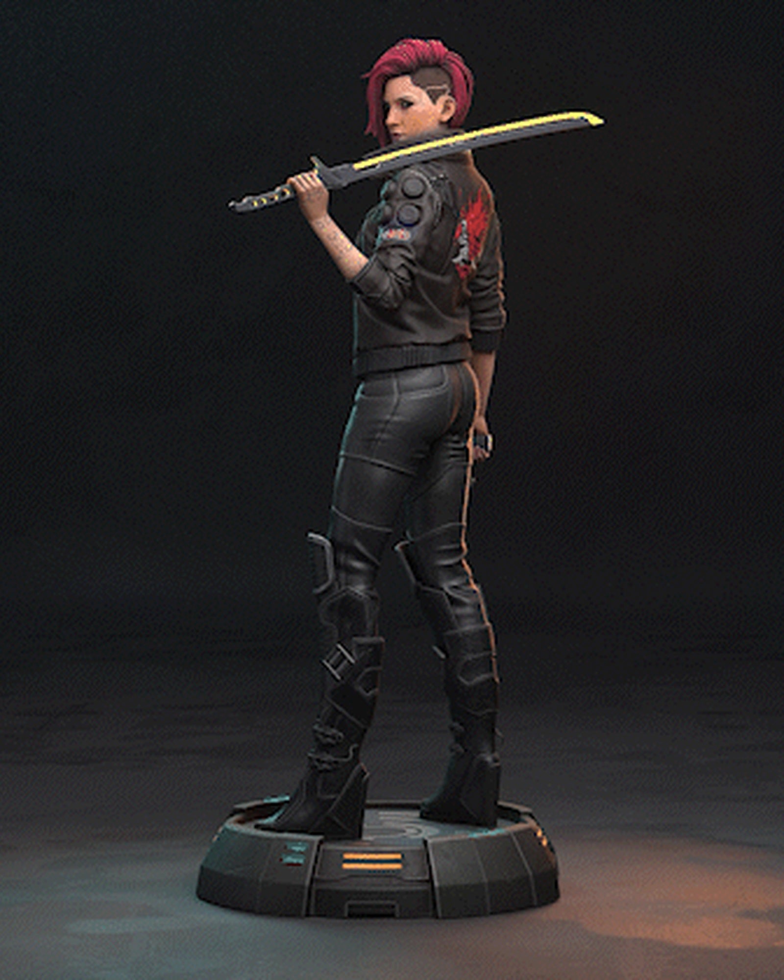 Female V (Cyberpunk 2077) resin figure by h3LLcreator — studio render 2
