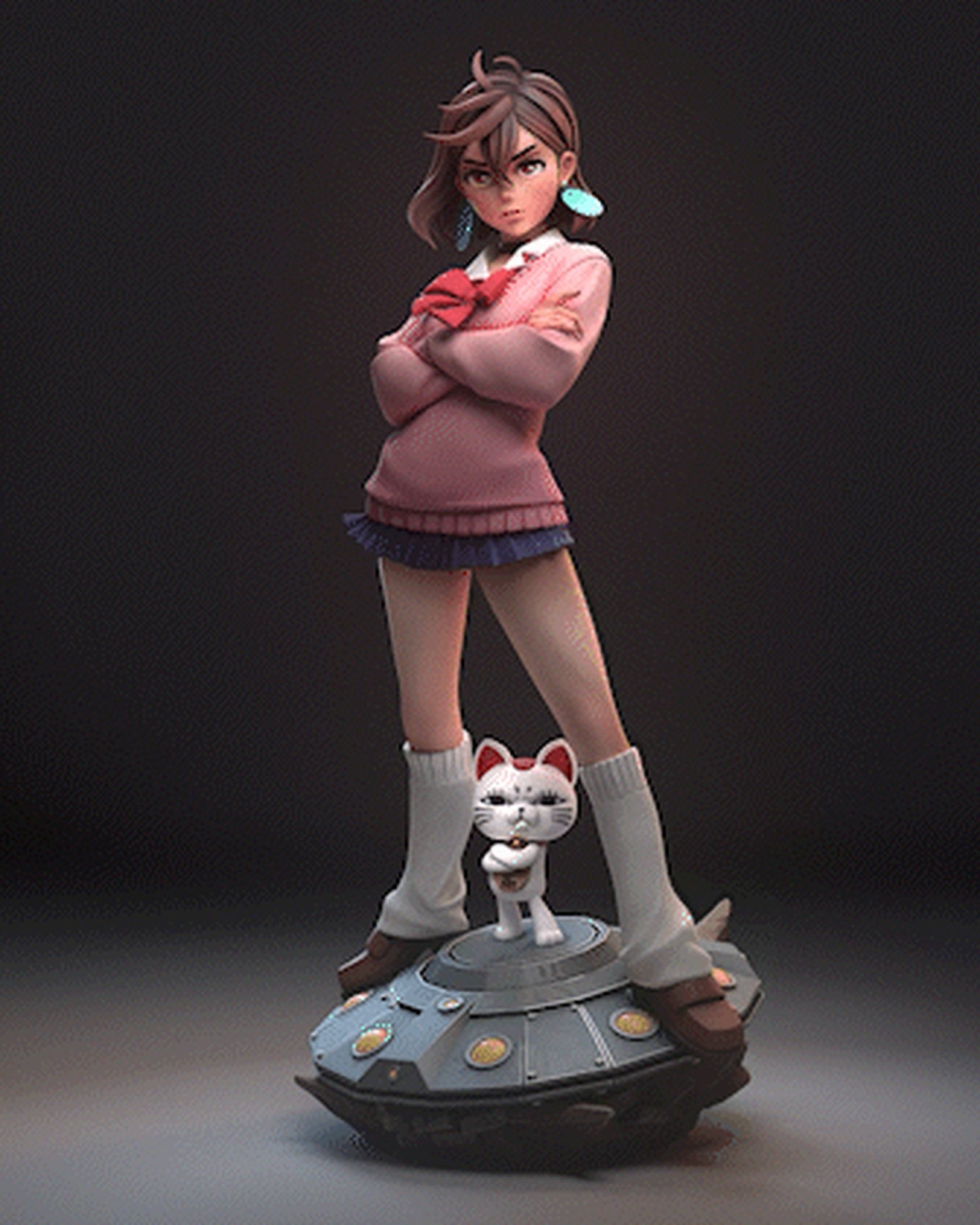 Momo Ayase (Dandadan) resin figure by h3LLcreator — studio render 2