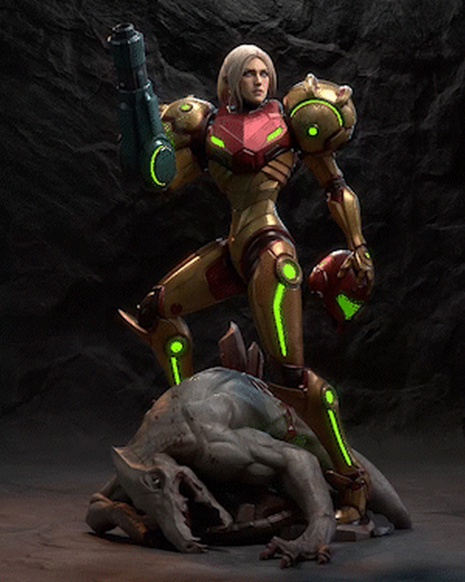 Samus Aran (Metroid) resin figure by h3LLcreator — studio render 2